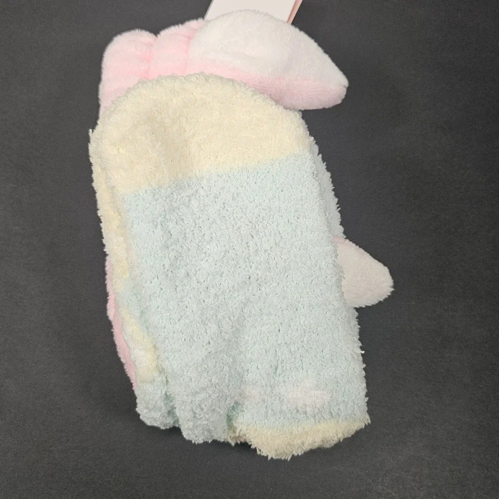Christmas Gift Plush Head Band & Cozy Socks Girls Pastel Color Size 9-11 /2 Pair